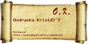 Ondruska Kristóf névjegykártya