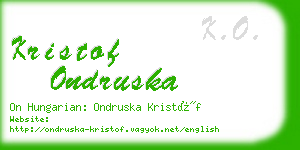 kristof ondruska business card